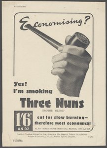 Three Nons Pipe Tobacco, ca. 1930