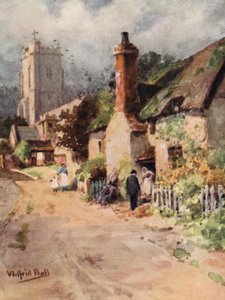 Old Sexton Huckleby (farvelitografi) af Wilfrid Williams Ball