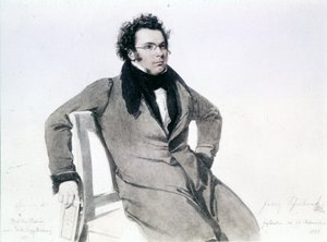 Franz Schubert (1797 - 1828), akvarel af August Reider