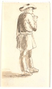 Stående piberygende mand af Wilhelm Bendz
