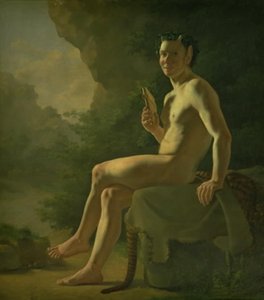 Ung Pan i en grotte. Modelfigur af Wilhelm Bendz