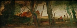 Senefterårslandskab med to figurer af Wilhelm Busch