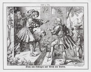 Franz von Sickingen hilser på Ulrich von Hutten af Wilhelm Camphausen
