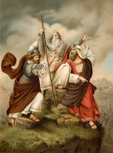 Moses bøn mod amalekiterne (farve litho)