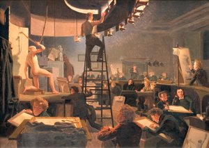 The Life Class på Det Kongelige Akademi for de Skønne Kunster af Wilhelm Ferdinand Bendz