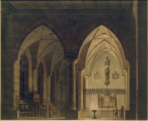 Gotisk kirke interiør af Wilhelm Gail