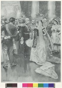 Kejser Franz Joseph I og zar Nikolaus II i Petersborg efter den store festmiddag af Wilhelm Gause