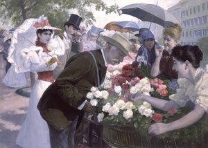 Røde eller hvide roser? (Røde eller hvide roser, sir?) af Wilhelm Gause