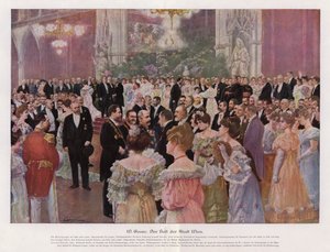 Ballet i Wien by; Østrig (farve litho)
