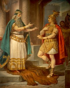 Kong Sigurd møder den kloge eremit Grypin, fra Sigurd-sagaen, Nederste sal, ca. 1882-83 (vægmaleri)