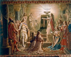 The Miracle of the Grail, fra Lohengrin Sagaen, Salon (olie på lærred)