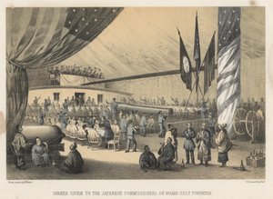 Middag for de japanske kommissærer om bord på U.S.S.S.F. Powhatan, 1855 af Wilhelm Joseph Heine
