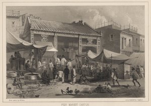 Fiskemarked Canton, 1855 af Wilhelm Joseph Heine