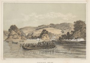 To-Ri-Ga-Sa-Sa-Ki, Yedo-bugten, 1855 af Wilhelm Joseph Heine