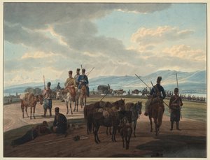 Russiske kosakker i marts 1804 af Wilhelm Kobell Ritter von
