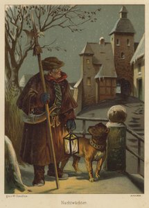 Nattevagt (farve litho)
