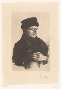 Bondedreng med kande af Wilhelm Maria Hubertus Leibl (signed by artist)