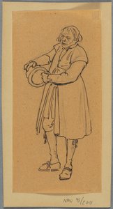 Ein Mann mit einem Hut in den Händen, Studie für Kirchgänger, die in Leksand ankommen af Wilhelm Marstrand