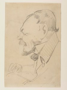 Karikatur af Gottlieb Bindesbøll af Wilhelm Marstrand