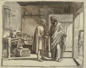 Den barmhjertige Samaritan betaler værten af Wilhelm Marstrand