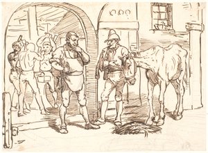 Den gamle hest føres til en romersk smedie af Wilhelm Marstrand