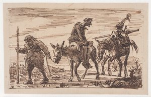 Den gennempryglede Don Quixote føres hjem