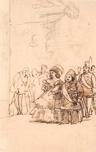 Den tyrkiske prins Mehmet Ali som grevinde Danners kavaler under sit besøg i København, maj 1859 af Wilhelm Marstrand
