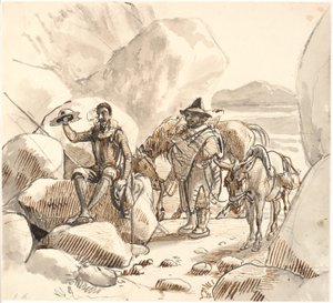 Don Quixote belærer Sancho om riddernes ry og fremtid af Wilhelm Marstrand