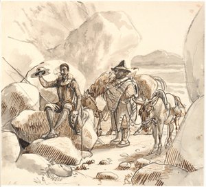Don Quixote belærer Sancho om riddernes ry og fremtid af Wilhelm Marstrand