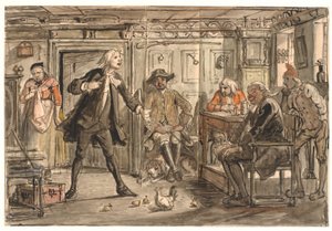 Erasmus Montanus debatterer med Per Degn af Wilhelm Marstrand