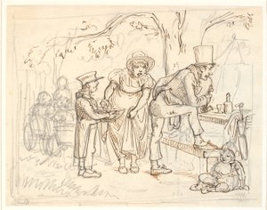 Et uheld på skomagerfamiliens skovtur af Wilhelm Marstrand