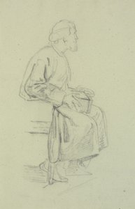 Figurstudier. Siddende gammel mand af Wilhelm Marstrand