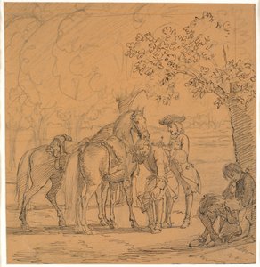 Frederik 5. bevilger teologens ansøgning, (C. D. Biehls Breve, udg. 1865) af Wilhelm Marstrand
