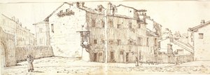 Gade i Monte Pincio-kvarteret, Rom af Wilhelm Marstrand