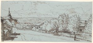 Landevejen til Leksand Kirke, Dalarne af Wilhelm Marstrand