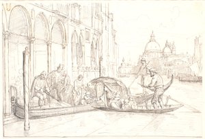 Landstigning ved Canale Grande i Venedig af Wilhelm Marstrand