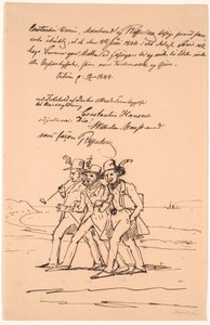 Marstrand, Constantin Hansen og Raffenberg på fodtur af Wilhelm Marstrand