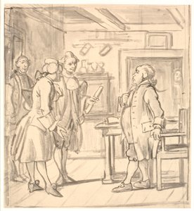 Rådsherrenes lykønsknings visit. (Den politiske kandestøber) af Wilhelm Marstrand