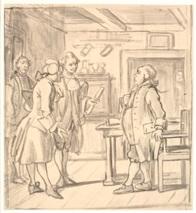 Rådsherrenes lykønsknings visit. (Den politiske kandestøber) af Wilhelm Marstrand