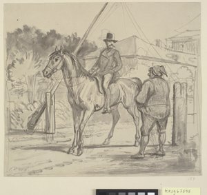 Rytter og bommand af Wilhelm Marstrand