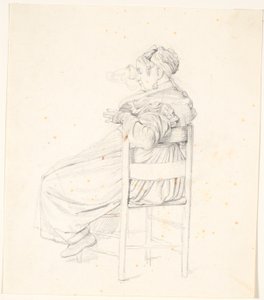 Siddende ældre italienerinde af Wilhelm Marstrand