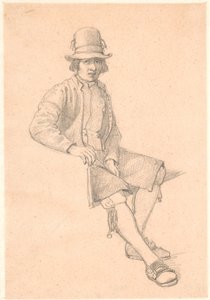 Siddende ung dalkarl af Wilhelm Marstrand