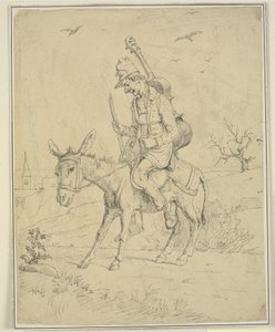 Spillemand på et æsel af Wilhelm Marstrand