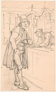Svensk bondekarl hos købmanden af Wilhelm Marstrand