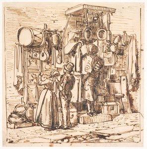 Udenfor en marskandiserbod af Wilhelm Marstrand