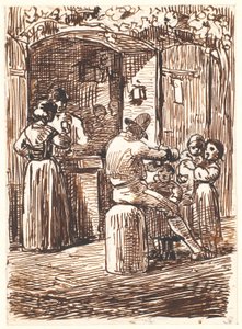 Udenfor et vinudsalg i Italien af Wilhelm Marstrand