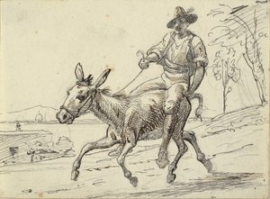 Ung fyr rider på et æsel af Wilhelm Marstrand