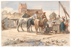 Ved brønden uden for landsbyen af Wilhelm Marstrand