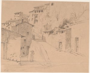Via Piave med La Porta Su i Olevano Romano af Wilhelm Marstrand