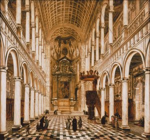 Interiør af jesuiterkirken i Antwerpen, 1668. af Wilhelm Schubert van Ehrenberg
